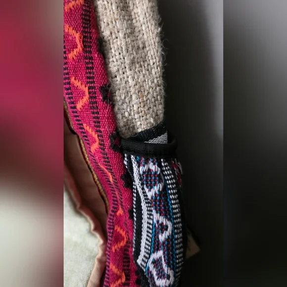 Himalayan Hemp Multi Colored Natural Nepal Backpack Multi-Pocket - Picture 4 of 8